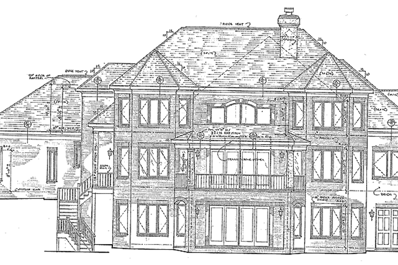 Home Plan - Exterior - Rear Elevation for Traditional House Plan #453-159 - 4 bed, 4 bath