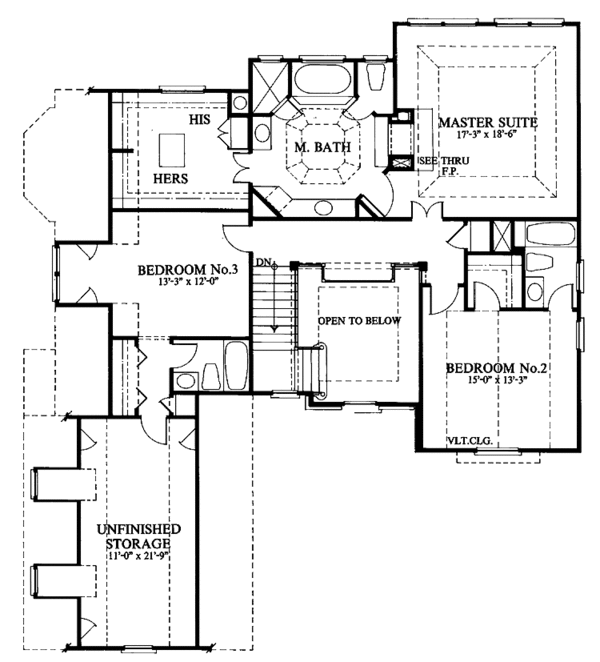 House Plan Design - European Floor Plan - Upper Floor Plan #429-53