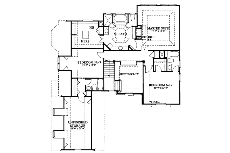 Home Plan - Floor Plan - Upper Floor for European House Plan #429-53 - 4 bed, 4 bath