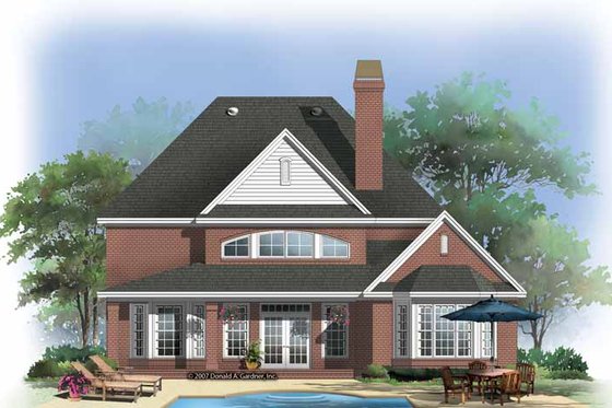 Exterior - Rear Elevation for Traditional House Plan #929-840 - 5 bed, 4 bath