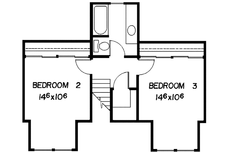 House Plan Design - Floor Plan - Upper Floor for Bungalow House Plan #60-760 - 3 bed, 2 bath