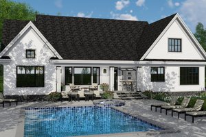 Exterior - Rear Elevation for Farmhouse House Plan #51-1140 - 4 bed, 3.5 bath