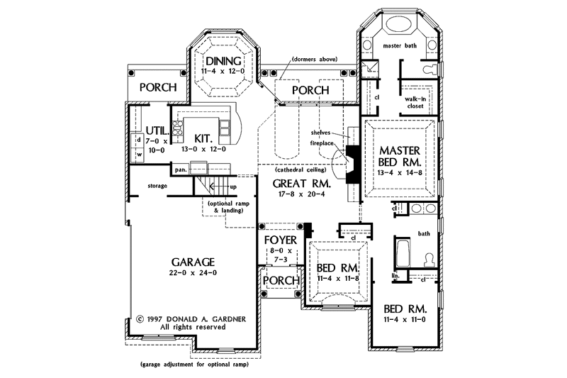 House Plan Design - Floor Plan - Main Floor for Ranch House Plan #929-663 - 3 bed, 2 bath