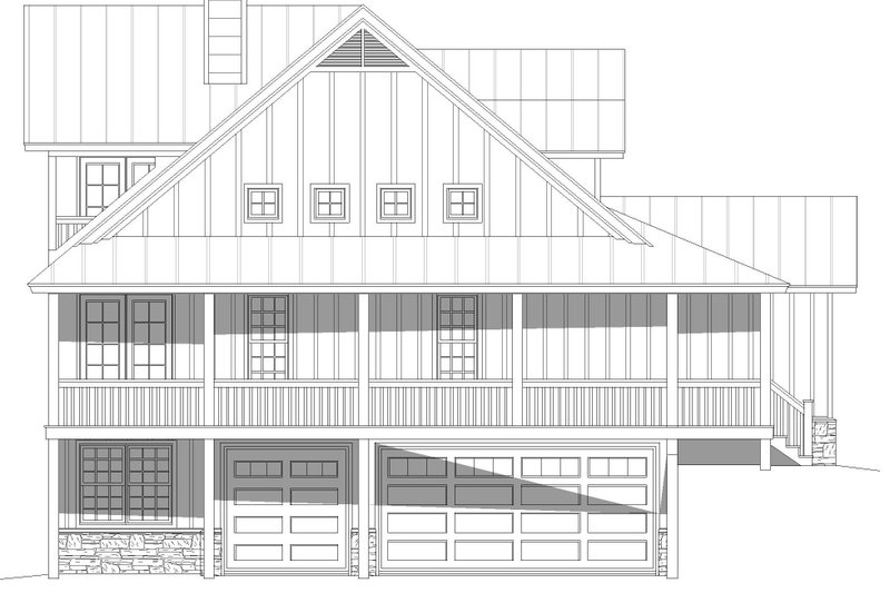 House Blueprint - Exterior - Other Elevation for Traditional House Plan #932-485 - 3 bed, 2 bath