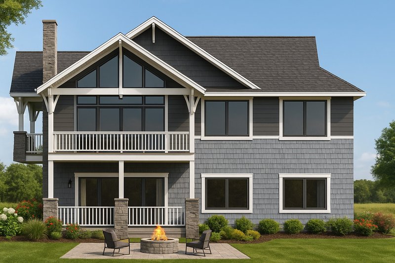 Home Plan - Exterior - Rear Elevation for Craftsman House Plan #112-322 - 3 bed, 2 bath