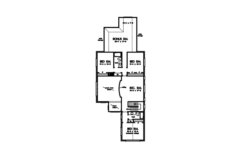 House Design - Floor Plan - Upper Floor for Colonial House Plan #929-856 - 5 bed, 4 bath