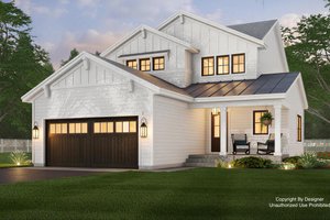 House Blueprint - Farmhouse Exterior - Front Elevation Plan #51-1464