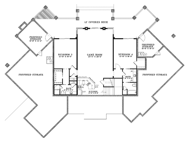 Architectural House Design - Traditional Floor Plan - Lower Floor Plan #17-3302