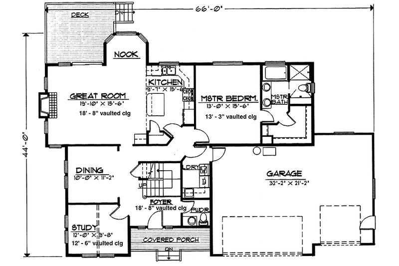 Architectural House Design - Floor Plan - Main Floor for Country House Plan #997-5 - 3 bed, 2.5 bath