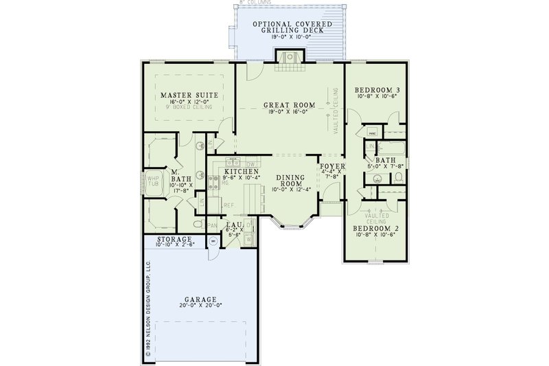 Architectural House Design - Floor Plan - Main Floor for Traditional House Plan #17-2179 - 3 bed, 2 bath