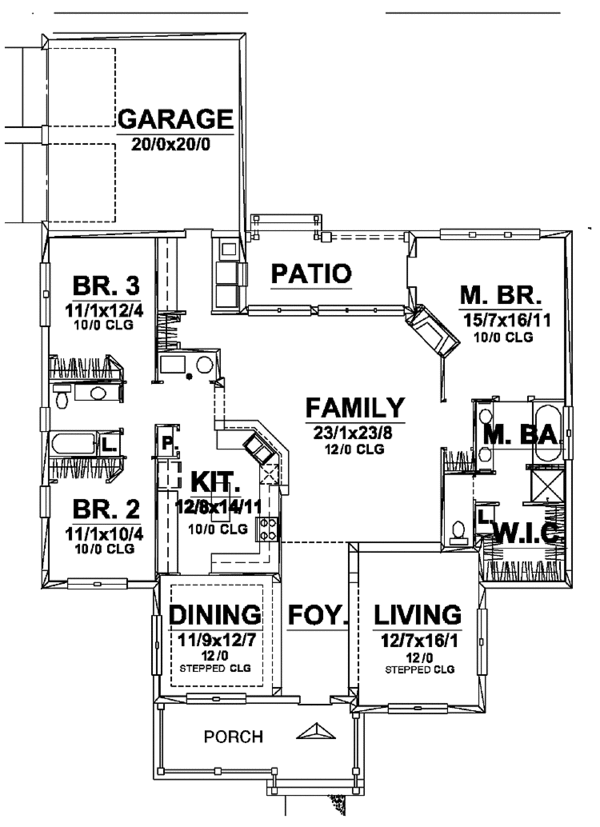 Dream House Plan - Ranch Floor Plan - Main Floor Plan #320-830