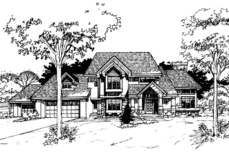 House Blueprint - Contemporary Exterior - Front Elevation Plan #320-671