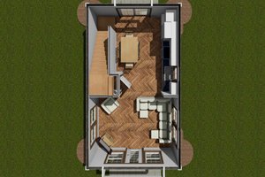 Floor Plan - Main Floor for Cottage House Plan #513-2238 - 2 bed, 1 bath