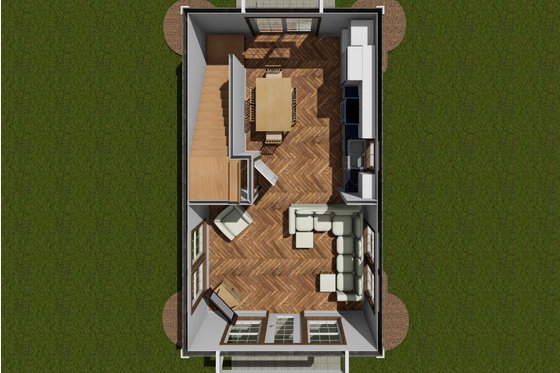 Floor Plan - Main Floor for Cottage House Plan #513-2238 - 2 bed, 1 bath