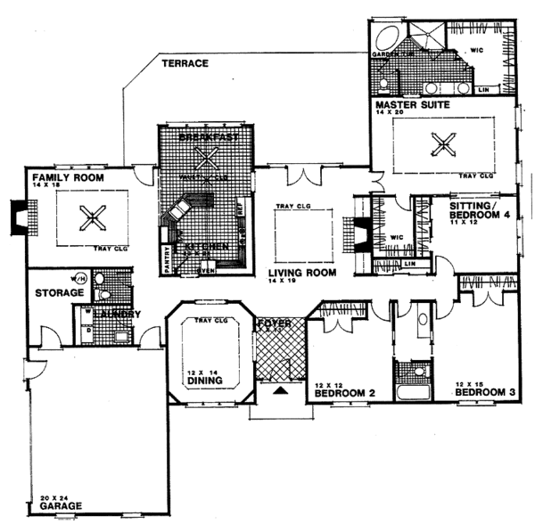 Architectural House Design - Mediterranean Floor Plan - Main Floor Plan #30-270