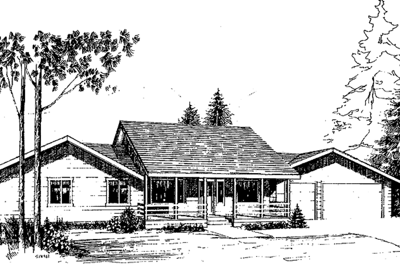 Architectural House Design - Log Exterior - Front Elevation Plan #60-950