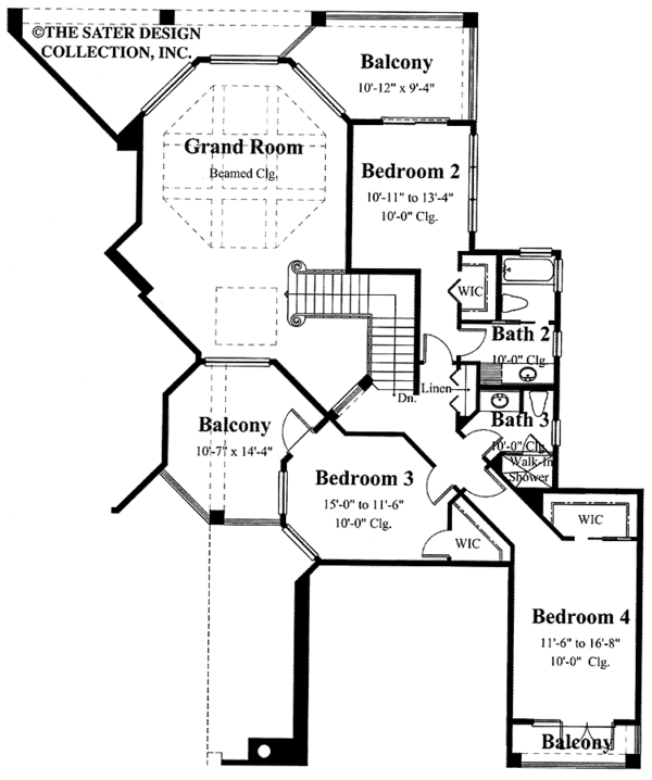 House Blueprint - Mediterranean Floor Plan - Upper Floor Plan #930-57
