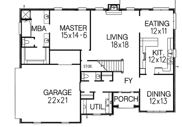 Dream House Plan - Traditional Floor Plan - Main Floor Plan #15-333