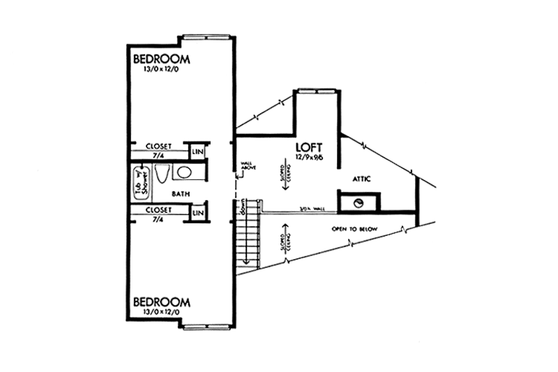 Dream House Plan - Floor Plan - Upper Floor for Country House Plan #320-1247 - 3 bed, 2.5 bath