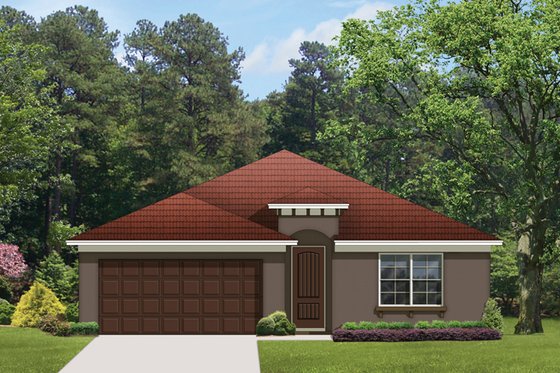 Exterior - Front Elevation 3 for Mediterranean House Plan #1058-55 - 4 bed, 2 bath