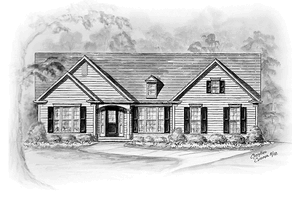 Colonial Exterior - Front Elevation Plan #54-209