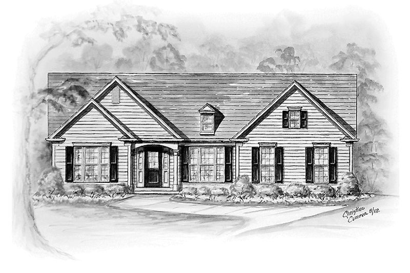 Home Plan - Colonial Exterior - Front Elevation Plan #54-209