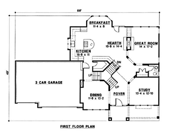 Modern Floor Plan - Main Floor Plan #67-158