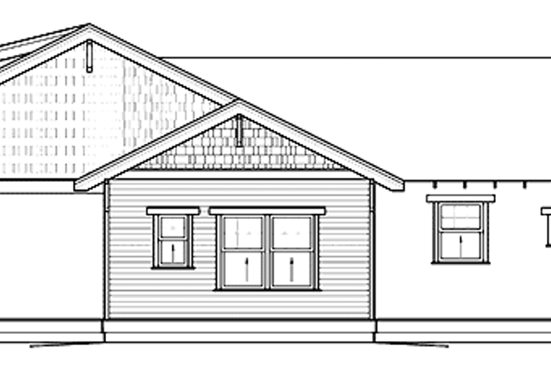 Home Plan - Exterior - Rear Elevation for Craftsman House Plan #895-65 - 3 bed, 2 bath