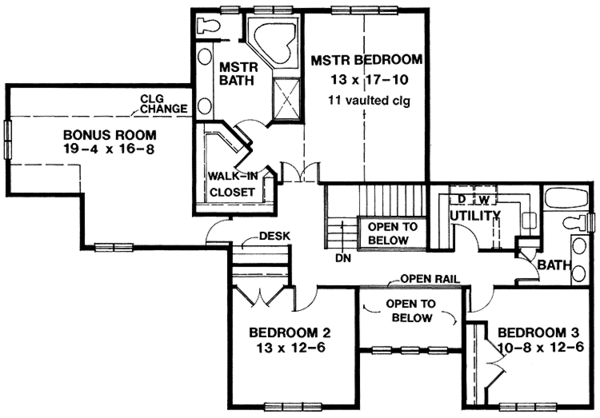 House Plan Design - Craftsman Floor Plan - Upper Floor Plan #966-55