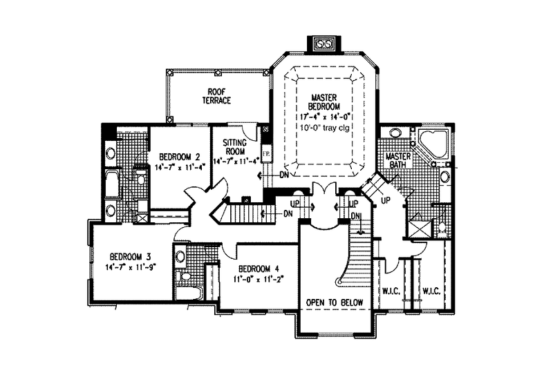 Architectural House Design - Floor Plan - Upper Floor for Colonial House Plan #953-131 - 4 bed, 3.5 bath