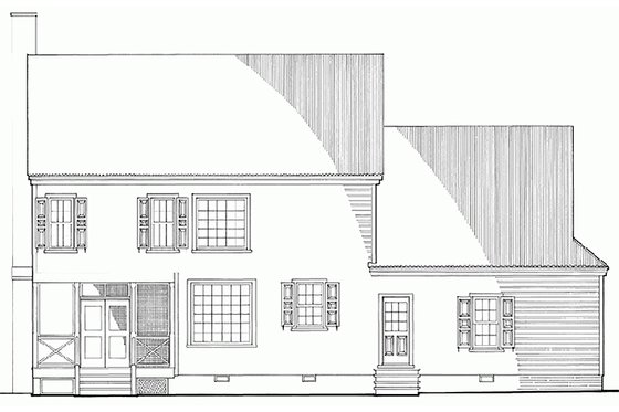 Exterior - Rear Elevation for Southern House Plan #137-165 - 3 bed, 2.5 bath