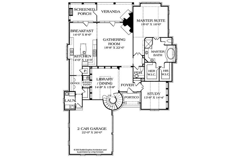 Architectural House Design - Floor Plan - Main Floor for European House Plan #453-176 - 3 bed, 3.5 bath