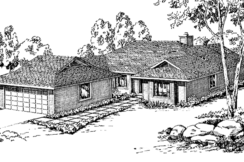 Home Plan - Prairie Exterior - Front Elevation Plan #320-1344