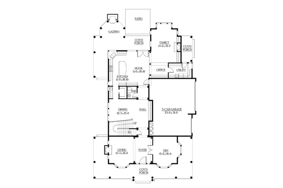 Floor Plan - Main Floor for Country House Plan #132-498 - 4 bed, 4.5 bath