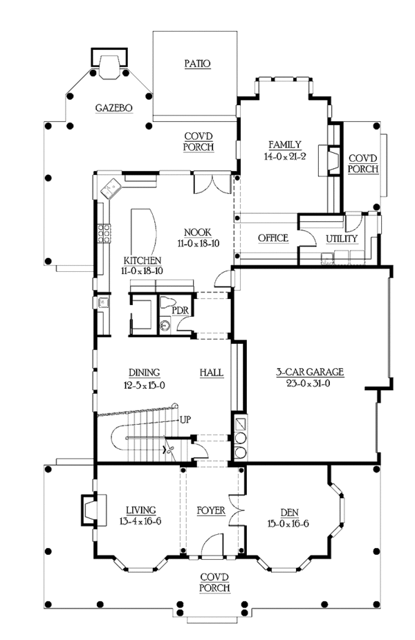 Home Plan - Country Floor Plan - Main Floor Plan #132-498