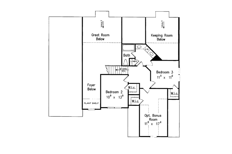 Home Plan - Floor Plan - Upper Floor for Mediterranean House Plan #927-208 - 3 bed, 2.5 bath