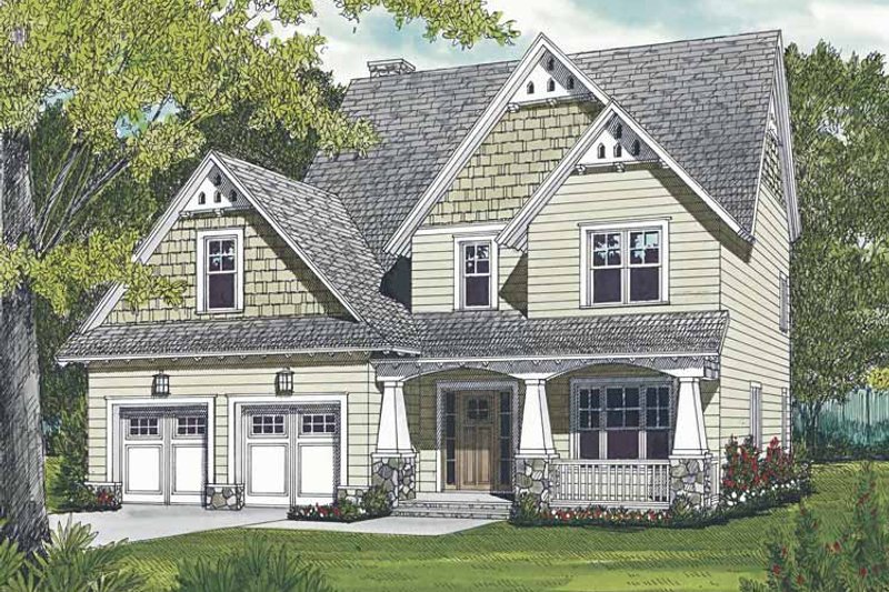 Architectural House Design - Craftsman Exterior - Front Elevation Plan #453-498