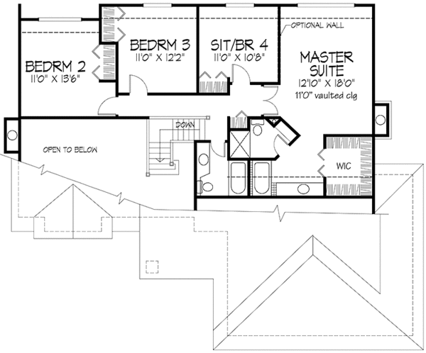 House Plan Design - Prairie Floor Plan - Upper Floor Plan #320-1138