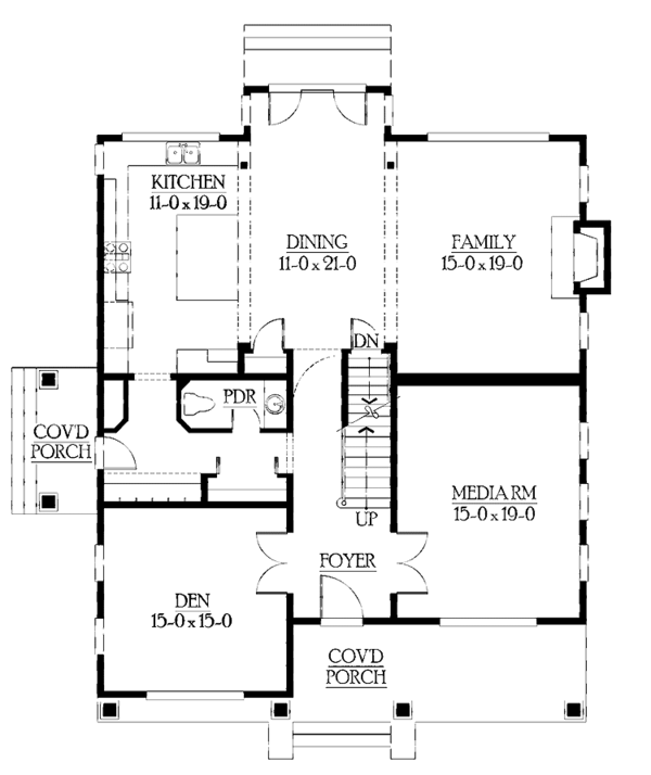 Architectural House Design - Craftsman Floor Plan - Main Floor Plan #132-405