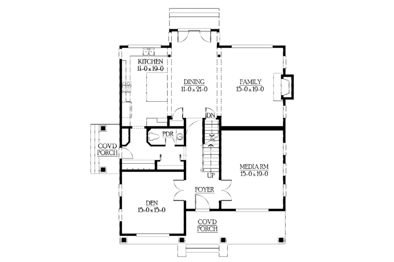 Dream House Plan - Floor Plan - Main Floor for Craftsman House Plan #132-405 - 3 bed, 2.5 bath