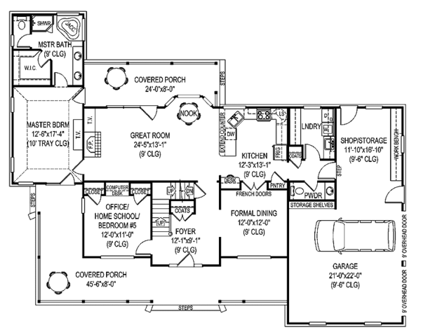 Dream House Plan - Country Floor Plan - Main Floor Plan #11-269