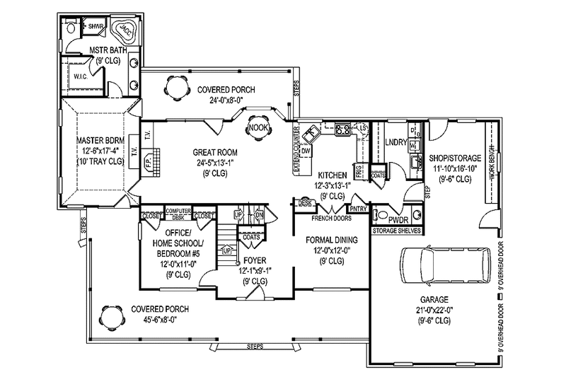Dream House Plan - Floor Plan - Main Floor for Country House Plan #11-269 - 3 bed, 2.5 bath
