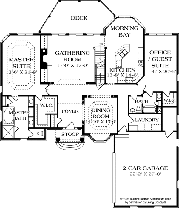 Dream House Plan - Traditional Floor Plan - Main Floor Plan #453-590