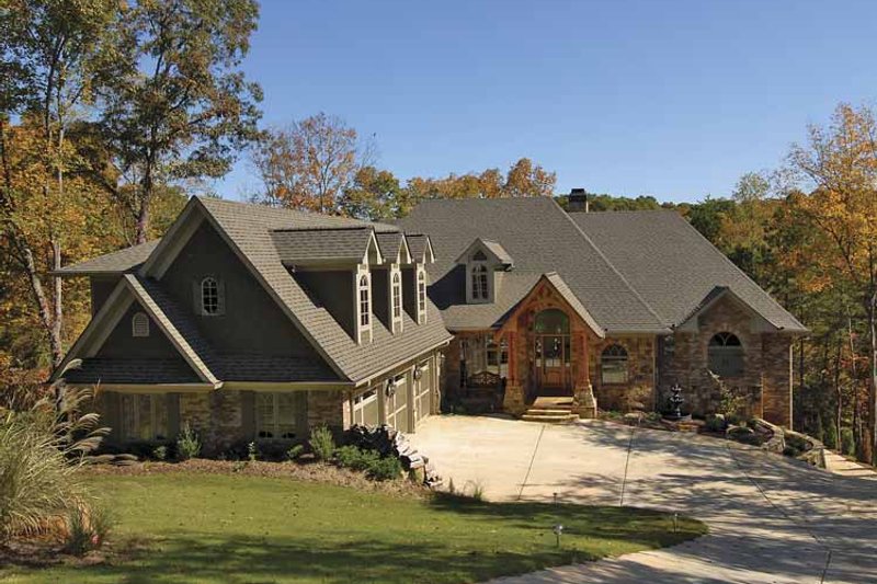 House Blueprint - Exterior - Front Elevation 3 for Craftsman House Plan #54-270 - 5 bed, 5.5 bath