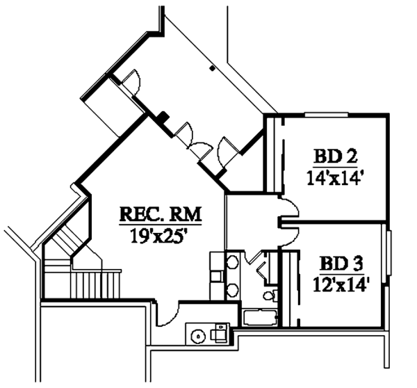 Home Plan - Prairie Floor Plan - Lower Floor Plan #951-12