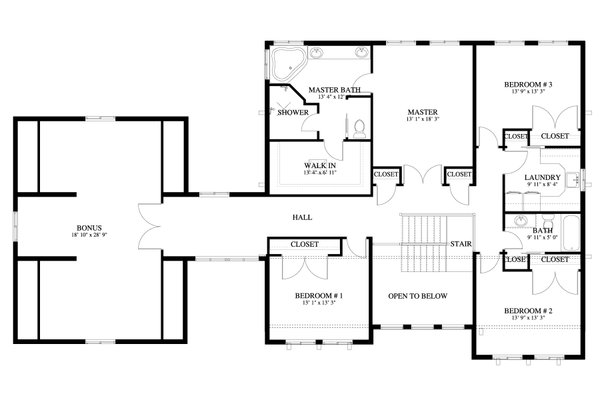 House Blueprint - Farmhouse Floor Plan - Upper Floor Plan #1060-240