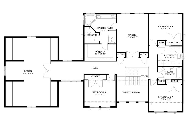 House Design - Floor Plan - Upper Floor for Farmhouse House Plan #1060-240 - 5 bed, 3 bath