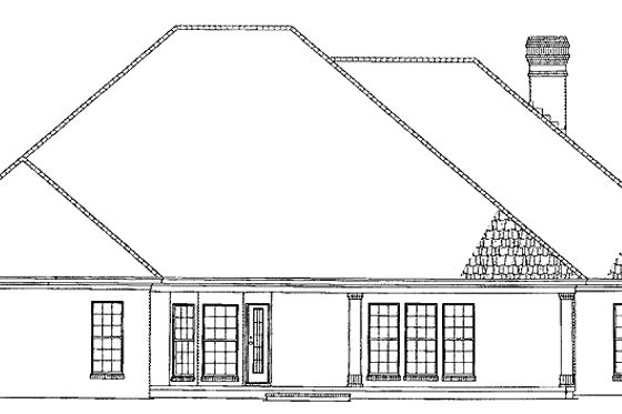 Exterior - Rear Elevation for European House Plan #17-2732 - 3 bed, 2 bath