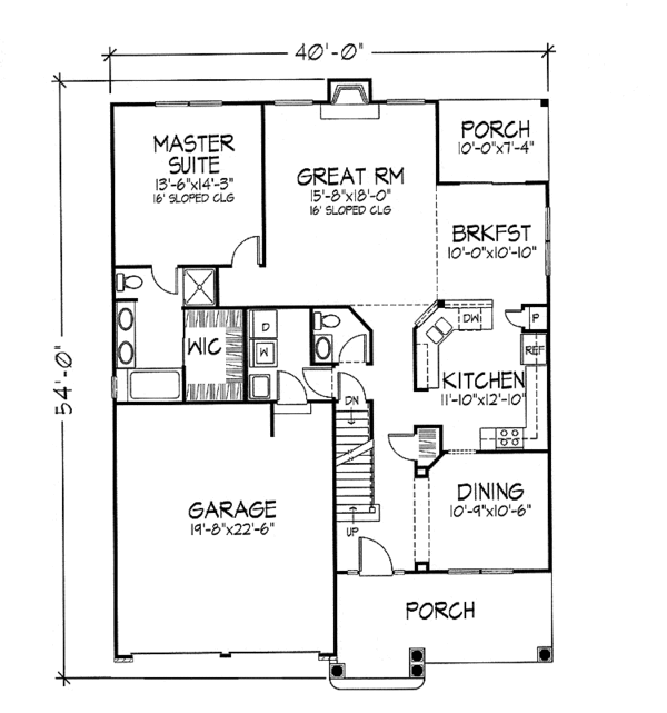 House Design - Country Floor Plan - Main Floor Plan #320-1413