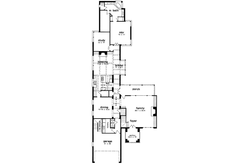 House Plan Design - Floor Plan - Main Floor for Country House Plan #301-135 - 3 bed, 2.5 bath